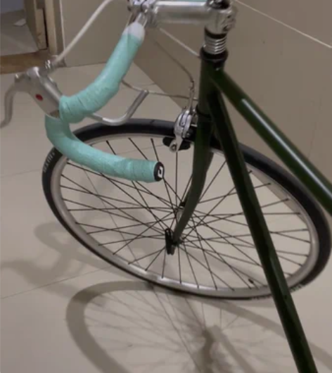 个人闲置自行车，绿色铬钼钢架 感兴趣的话点...