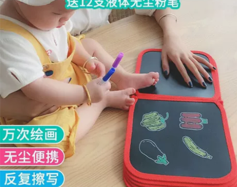 儿童画板涂鸦写字画画白板便捷双面可用小黑板...