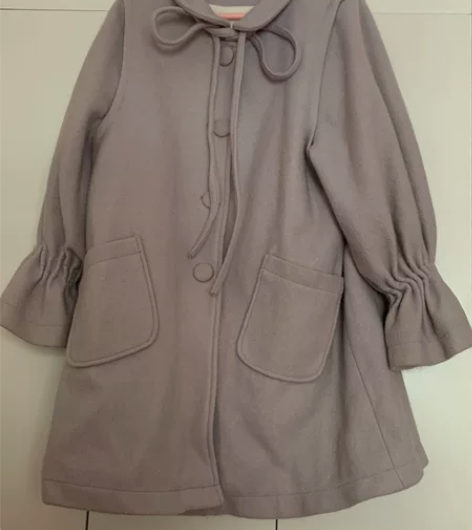 闲置大衣 香芋紫呢子衣可爱甜美风买来没穿过...