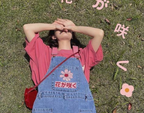 花猪商店原创 雏菊刺绣牛仔背带裙女夏202...