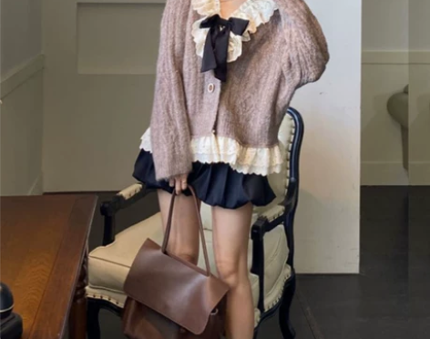 TYANG2021秋学院风百搭设计款百褶蓬...