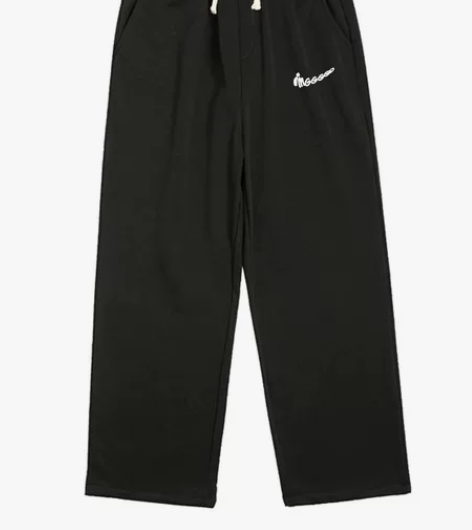 春秋季美式重磅灰色卫裤男加绒宽松直筒大码黑...