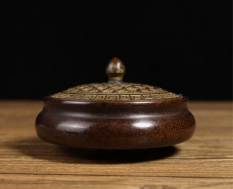 香薰炉纯手工苏工纯铜香炉竹编熏香炉 此炉铜...