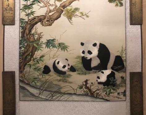 【非遗苏绣】小石头绣庄 国宝熊猫 纯手工刺...