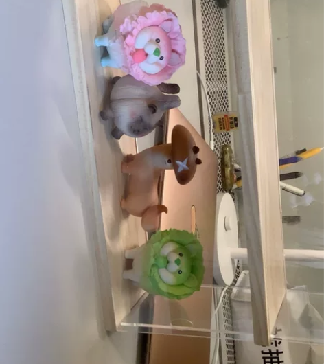 手办收纳盒 多层 开门式木制灯光亚克力透明...