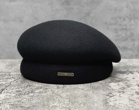 羊毛呢小礼帽女贝雷帽秋冬简约优雅画家帽毡帽...