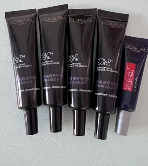 欧莱雅黑瓶精华试用装15ml*4四个眼霜7...