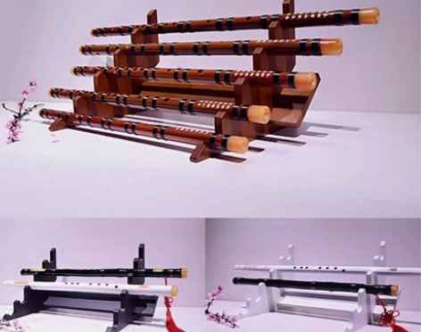 多层竹笛展示架笛子架子箫架洞箫摆放架挂墙笛...