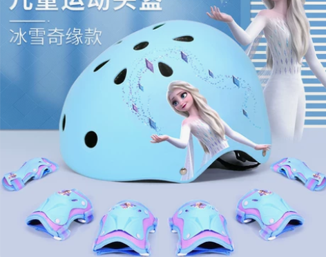 迪士尼轮滑护具儿童头盔骑行全套装备滑板溜冰...