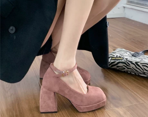 泉缘清法式玛丽珍鞋女2022年冬新款高级气...