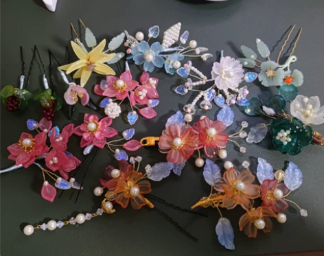 琉璃花簪，都是很早之前做的，部分主体可能氧...