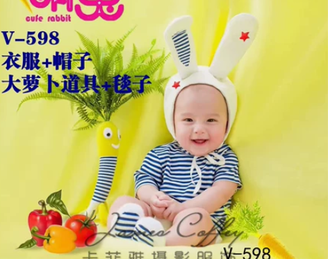 新款儿童摄影服装足球/棒球运动摄影 百天宝...