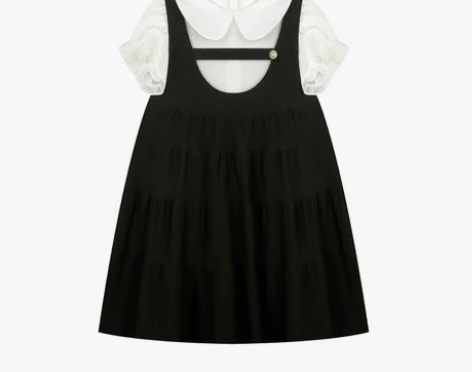 【新品9折】学院风连衣裙娃娃领甜美可爱衬衫...