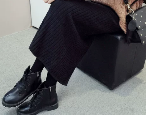 原宿半身裙女高腰包臀裙2018秋冬新款针织...