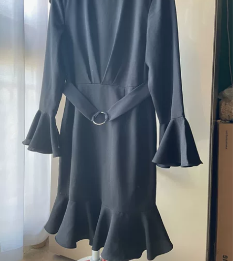 通勤女裙，包臀裙，荷叶边，两层，垂感不容易...