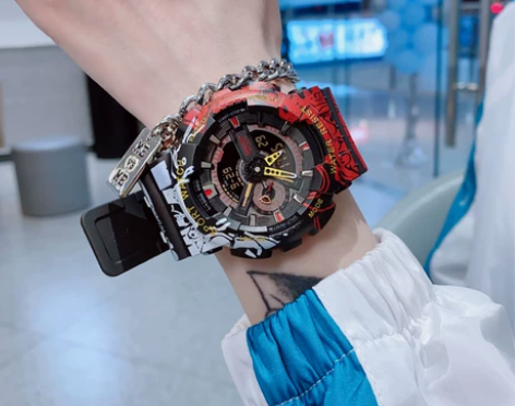 ins风潮流海贼王电子手表女初高中学生运动...