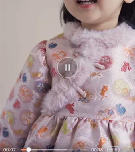 幼悠女童连衣裙冬季新款中国风宝宝新年装拜年...