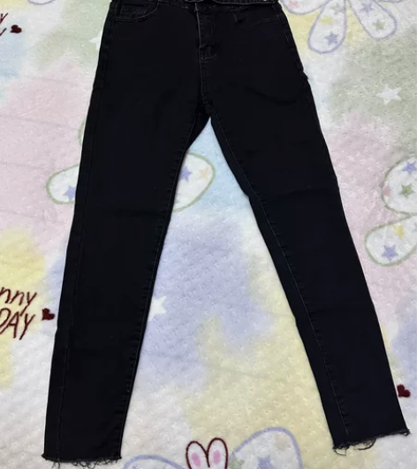 黑色高腰加绒小脚裤 70斤穿到100斤27...