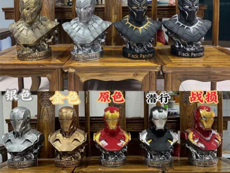 36CM树脂材质复仇者联盟钢铁侠蜘蛛侠半身...