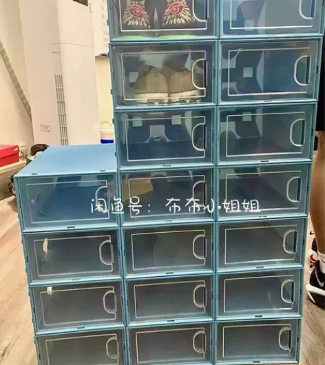 ［一组12个包邮］加厚透明鞋盒鞋柜塑料收纳...