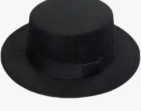 秋冬礼帽英伦黑色平顶帽韩版赫本绅士爵士帽平...