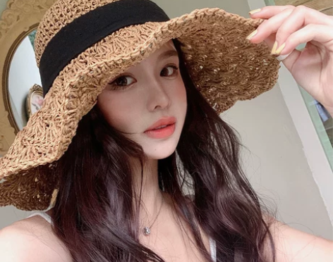 草帽女夏季海边大帽檐沙滩帽度假防晒遮阳帽子...