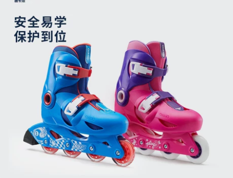 迪卡侬溜冰鞋儿童初学者轮滑鞋男童滑冰鞋女旱...