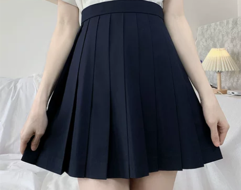 JK半裙送小腿袜 M码绛色（藏青）买小了转...