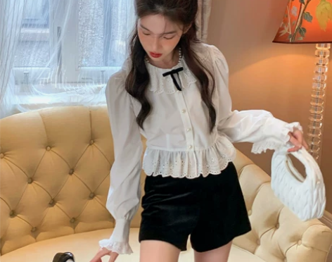 ?陈十五SHIWU高腰黑色丝绒超好质感女百...