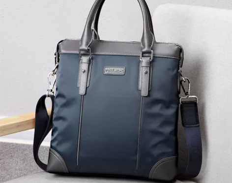 男士手提包包单肩斜挎包商务休闲公文包牛津布...