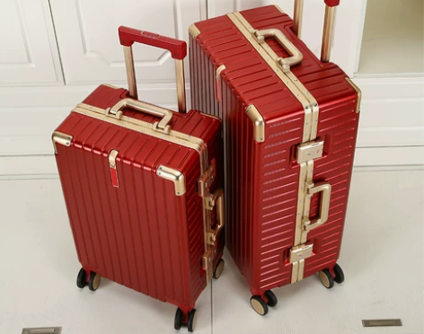 结婚行李箱陪嫁箱新娘嫁妆压箱红色箱子拉杆箱...