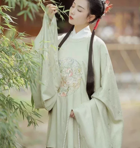 兰若庭汉服，如约一缕缕绿圆领s码仅试，吊牌...