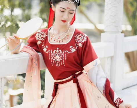 珍缕汉服女原创千禧寻坦领三件套一片式齐腰全...