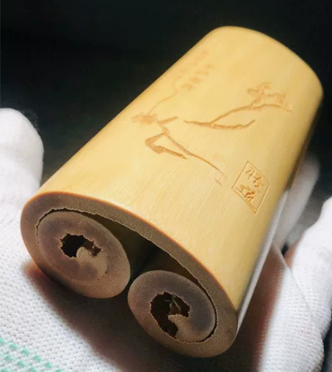 卷书卷竹  玉竹楠竹手把件，摆件，文房雅器...