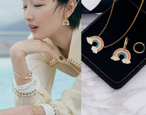 ?彩虹项链女潮ins网红气质百搭款 长款韩...