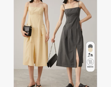 吊带连衣裙索维格2022春季法式轻奢收腰女...