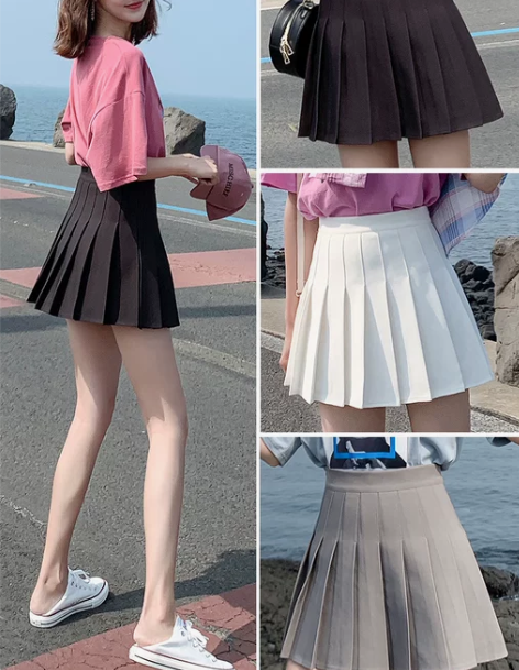 半身裙短裙高品质 百褶裙女夏春秋款黑色高腰...