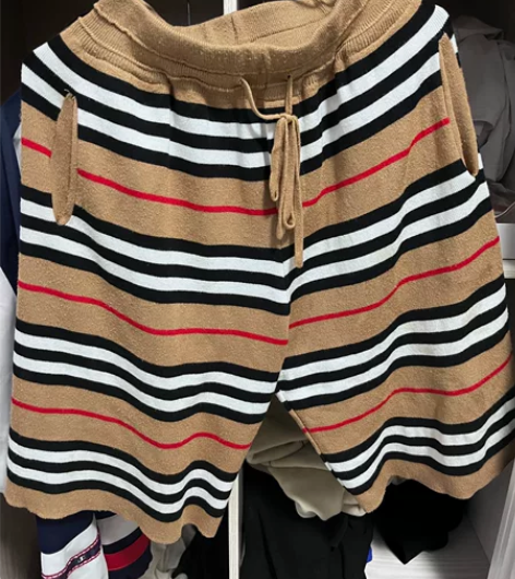burberry博柏利条纹羊毛短裤 男女同...