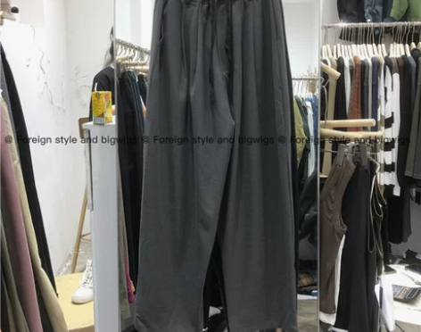 2022春装新款高腰松紧腰围显瘦垂感西装裤...