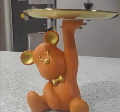 【处理甩卖】北欧创意轻奢暴力熊钥匙收纳托盘...