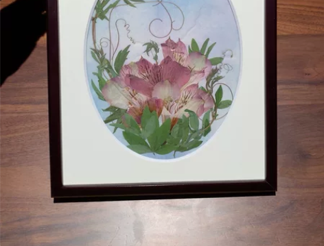日本木槿花工艺画 产地：日本尺寸：宽约22...