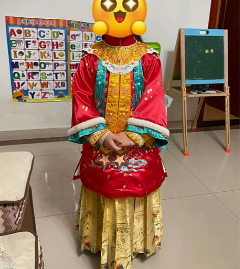 女童汉服年服，佐木森林琼瑶，冬季加厚绒三件...