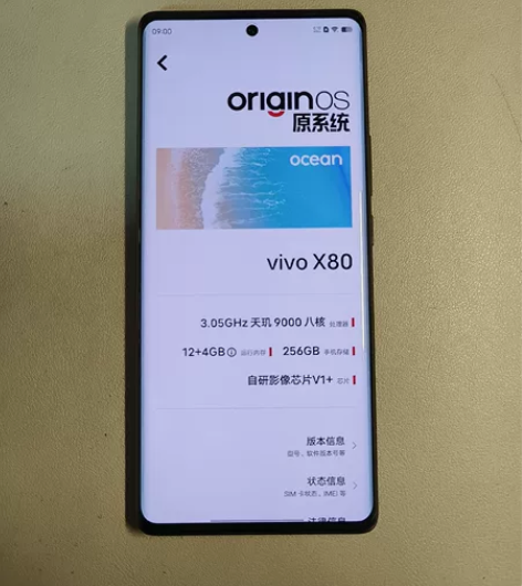 vivo x80 12+256至黑  95...