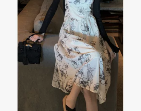 PPHOME白花司藤~国风吊带长裙夏季复古...