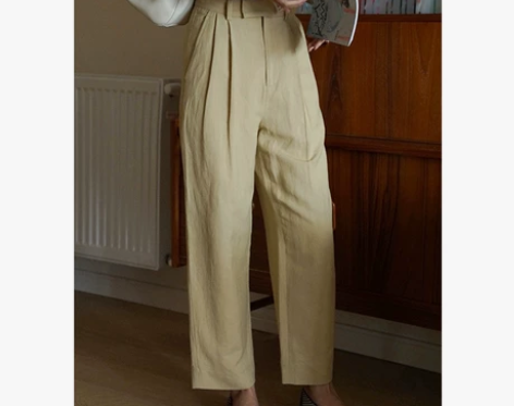 2022新款复古高腰阔腿裤女夏百搭显瘦锥形...