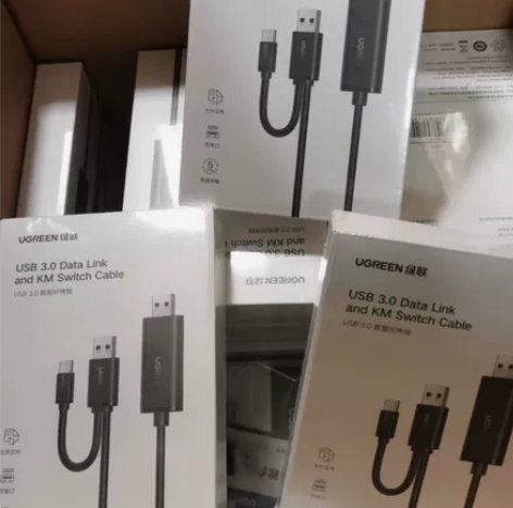 批发绿联USB对拷线电脑数据线传输线互传共...