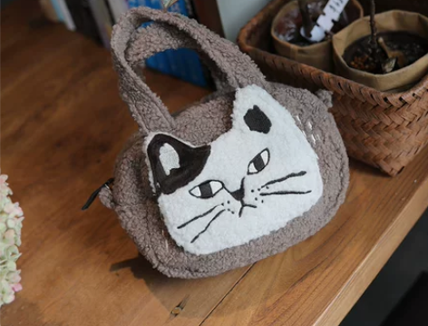 ?软软毛茸小猫 手提小包女士手拎包通勤逛街...