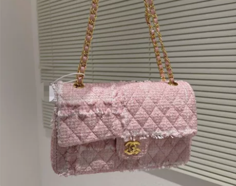 秋冬新款毛呢cf链条包斜挎包手提包单肩包腋...