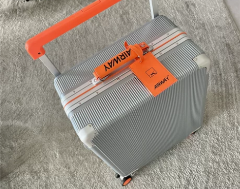 出口撞色行李箱20寸高端铝框密码拉杆箱静音...