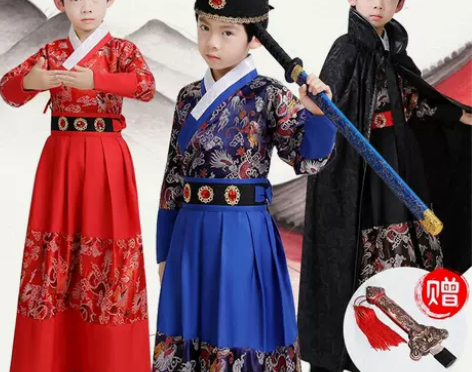 明制汉服飞鱼服儿童锦衣卫服装四大名捕绣春刀...